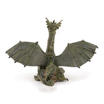 Figurine Dragon ailé vert avec flamme Papo en PVC, Collection Monde enchanté, jouet éducatif idéal pour enfants