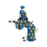 Cheval du prince Philippe bleu Papo en PVC, Collection Médiéval, jouet éducatif idéal pour enfants et collectionneurs