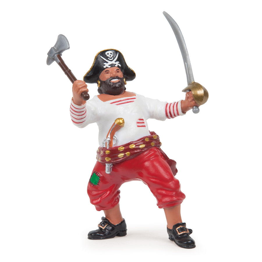Pirate à la hache Papo en PVC, Collection Pirates et corsaires, jouet éducatif idéal pour enfants