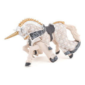 Cheval du Maître des armes cimier licorne Papo en PVC, Collection Médiéval, jouet éducatif idéal pour enfants et collectionneurs