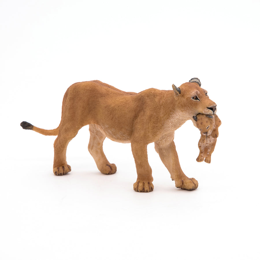 Figurine Lionne avec lionceau Papo en PVC, thème félins, Collection Animaux sauvages, jouet éducatif idéal pour enfants et collectionneurs
