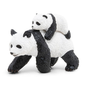 Panda et son bébé Papo en PVC, Collection Animaux sauvages, jouet éducatif idéal pour enfants et collectionneurs