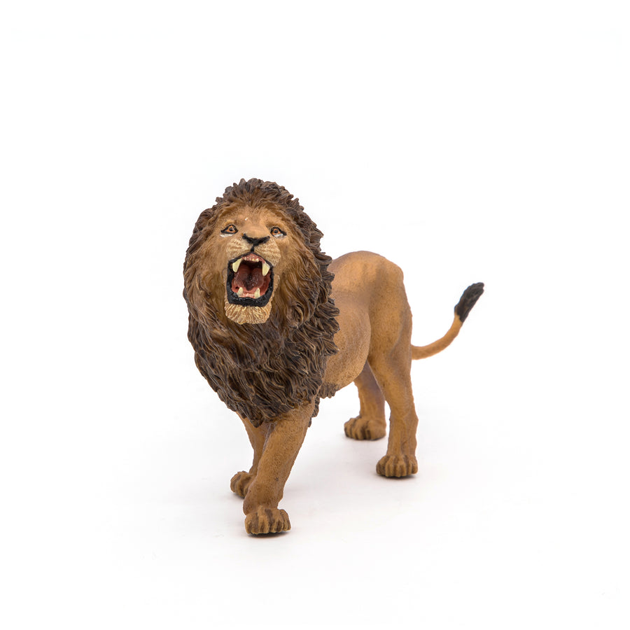Figurine Lion rugissant Papo en PVC, thème félins, Collection Animaux sauvages, jouet éducatif idéal pour enfants et collectionneurs