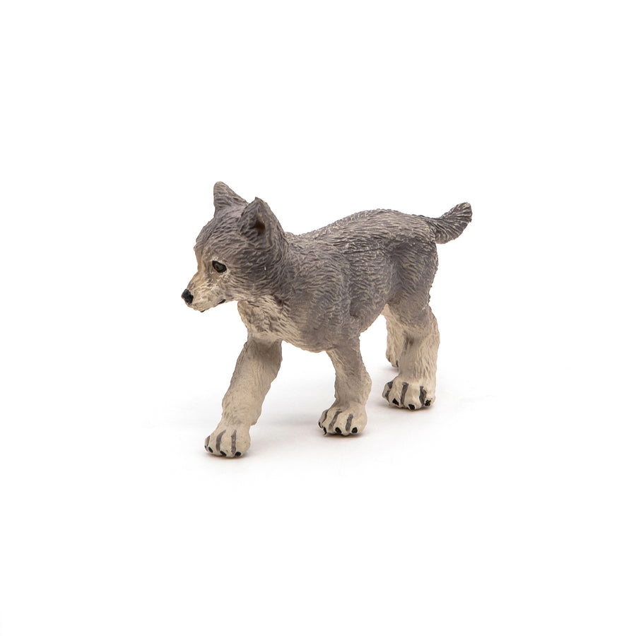 Figurine Louveteau gris Papo en PVC, thème forêt, Collection Animaux sauvages, jouet éducatif idéal pour enfants et collectionneurs