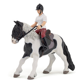 Figurine Poney avec selle Papo en PVC, Collection chevaux, jouet éducatif idéal pour enfants et collectionneurs