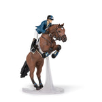 Figurine Cheval de saut d'obstacle et son cavalier Papo en PVC, Collection chevaux, jouet éducatif idéal pour enfants et collectionneurs