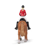 Figurine Cheval de promenade et sa cavalière Papo en PVC, Collection chevaux, jouet éducatif idéal pour enfants et collectionneurs